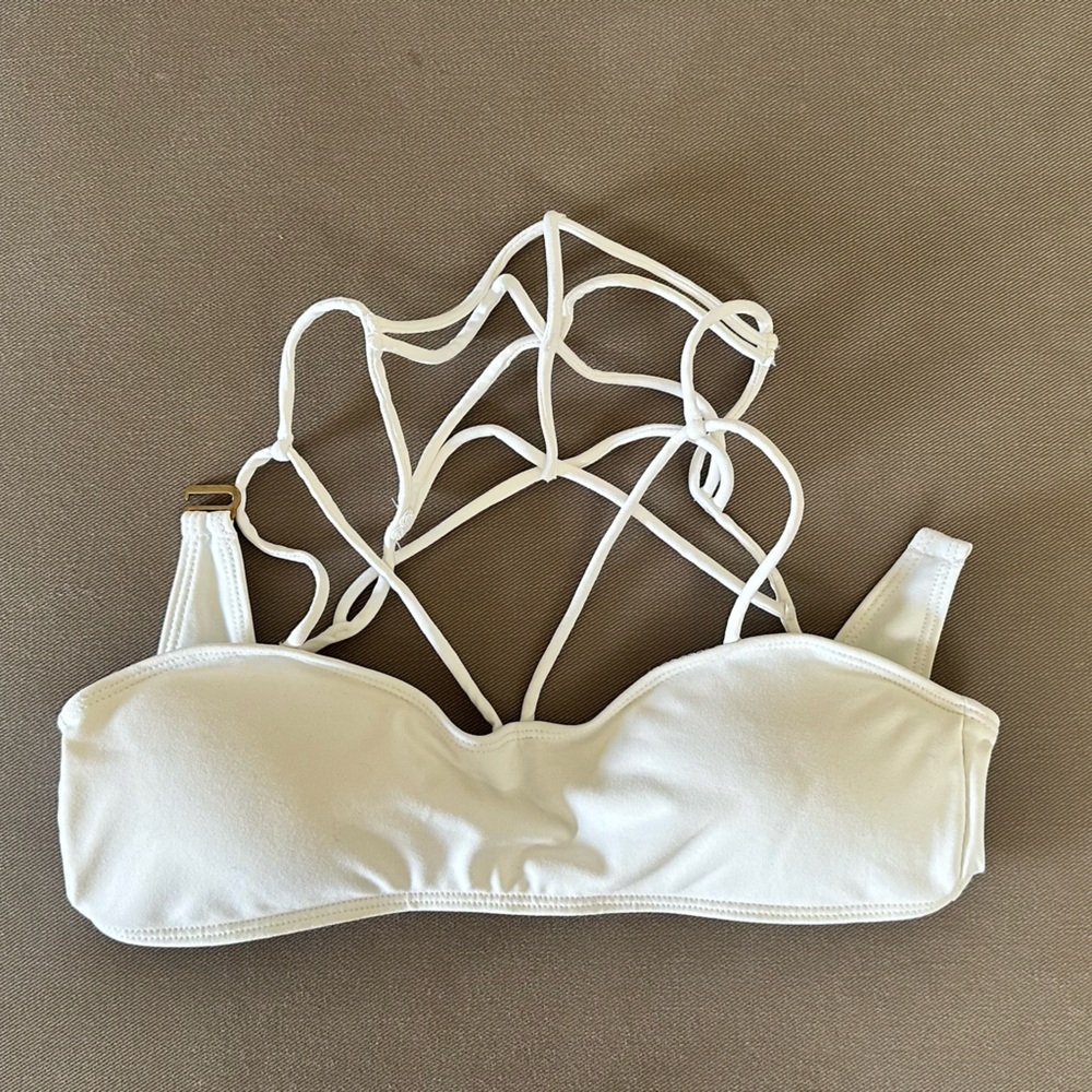Bundle of 2 Strappy Bikini Top Melon size small one black one white.